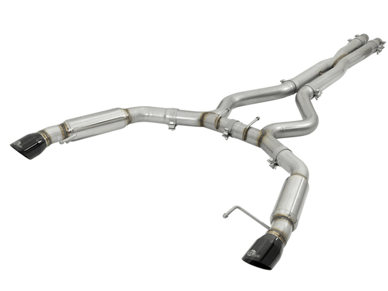 aFe 3" Catback Exhaust Mach Force XP Black Tips Aggressive (15-18 Mustang GT/V6) 49-33088-B