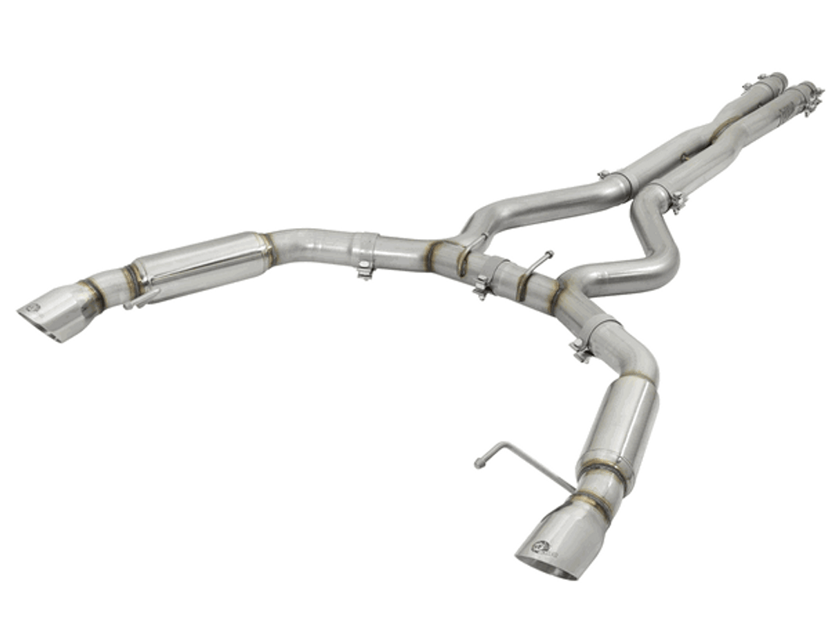 aFe 3" Catback Exhaust Mach Force XP Polished Tips Aggressive (15-18 Mustang GT/V6) 49-33088-P