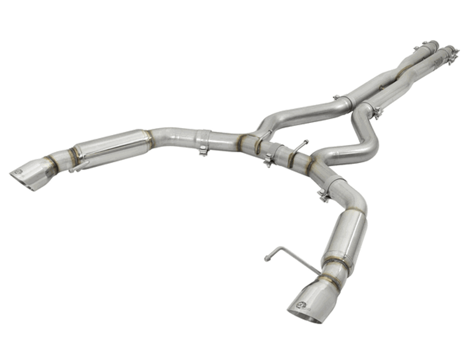 aFe 3" Catback Exhaust Mach Force XP Polished Tips Aggressive (15-18 Mustang GT/V6) 49-33088-P