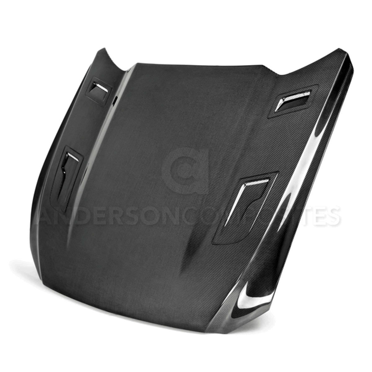 Anderson Composites Double Sided Gth-Style Carbon Fiber Hood (15-17 Mustang) AC-HD15FDMU-AT-DS
