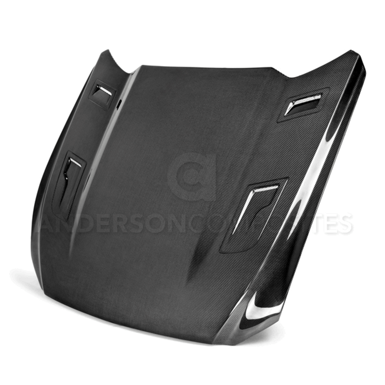 Anderson Composites Double Sided Gth-Style Carbon Fiber Hood (15-17 Mustang) AC-HD15FDMU-AT-DS
