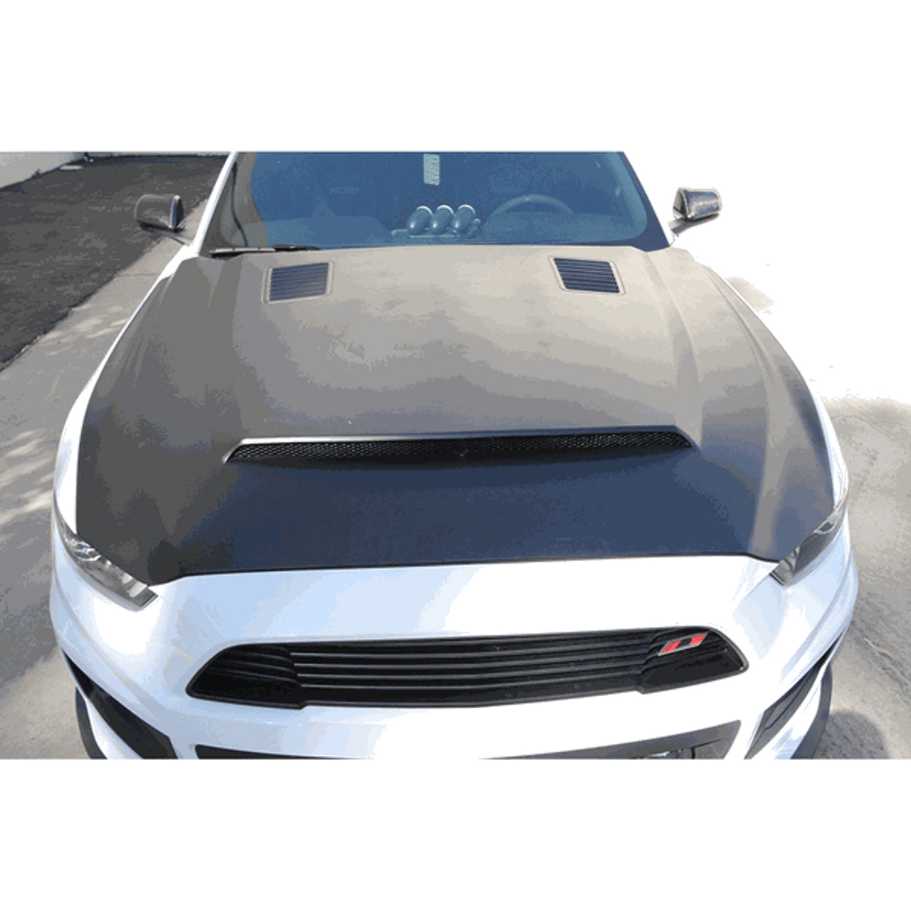 Anderson Composites Fiberglass Hood Super Snake Style (15-17 Mustang) AC-HD15FDMU-SN-GF
