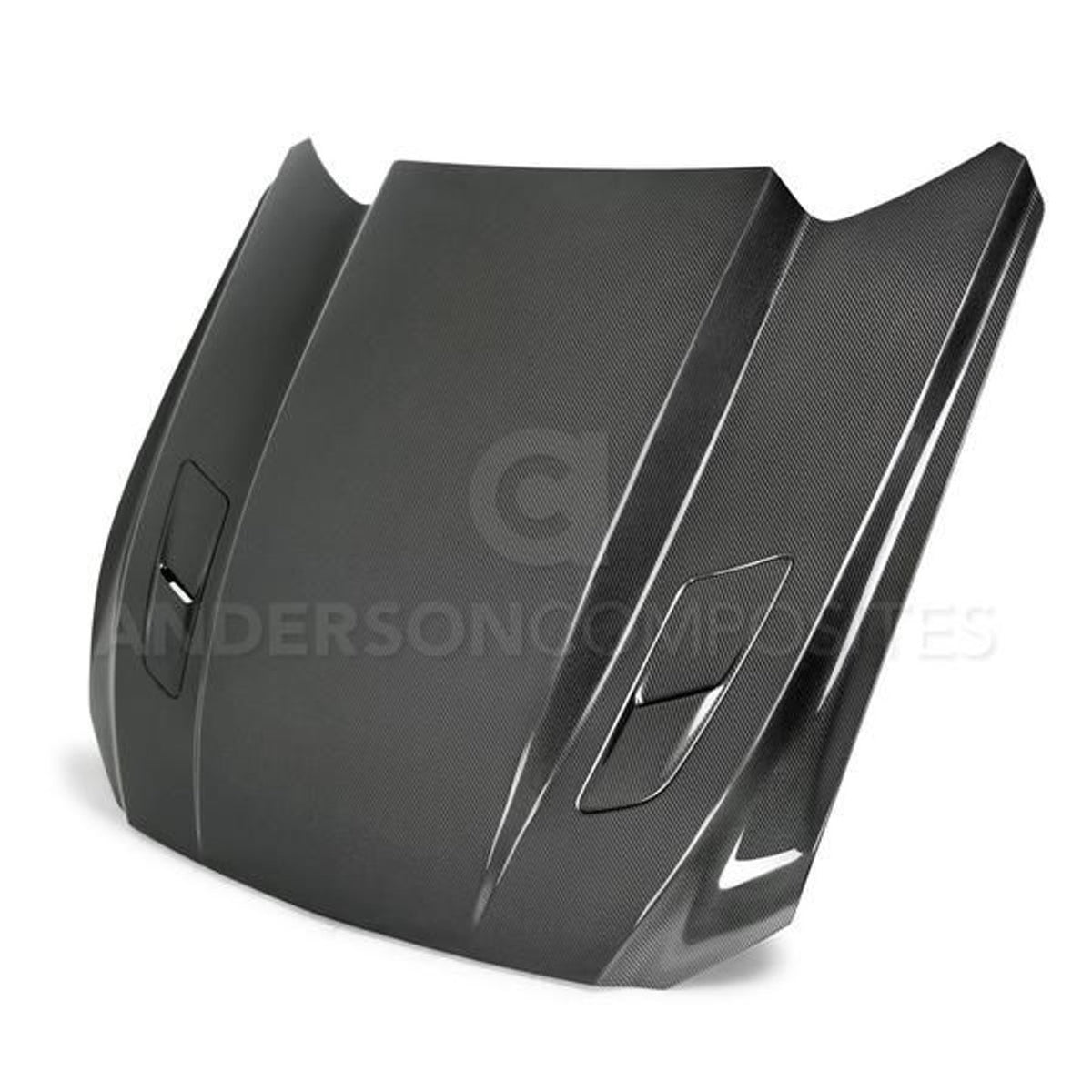 Anderson Composites 3" Double Sided Carbon Fiber Cowl Hood (15-17 Mustang) AC-HD15FDMU-CJ-DS