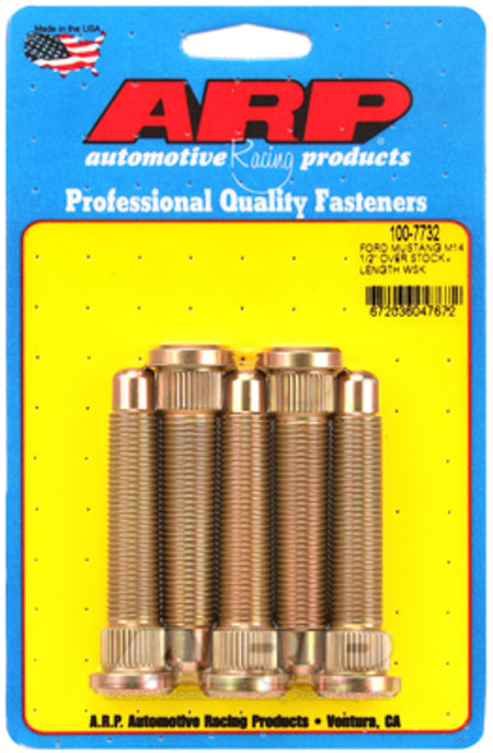 ARP 14mm Wheel Stud Kit 1/2" Over Stock Length (2015-2023 Mustang) 100-7732