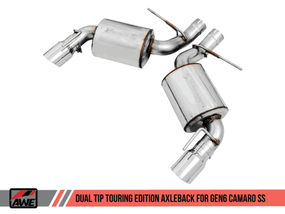 AWE Axle-back Exhaust Touring Edition Dual Outlet Black Tips (16-18 Camaro SS) 3015-33103