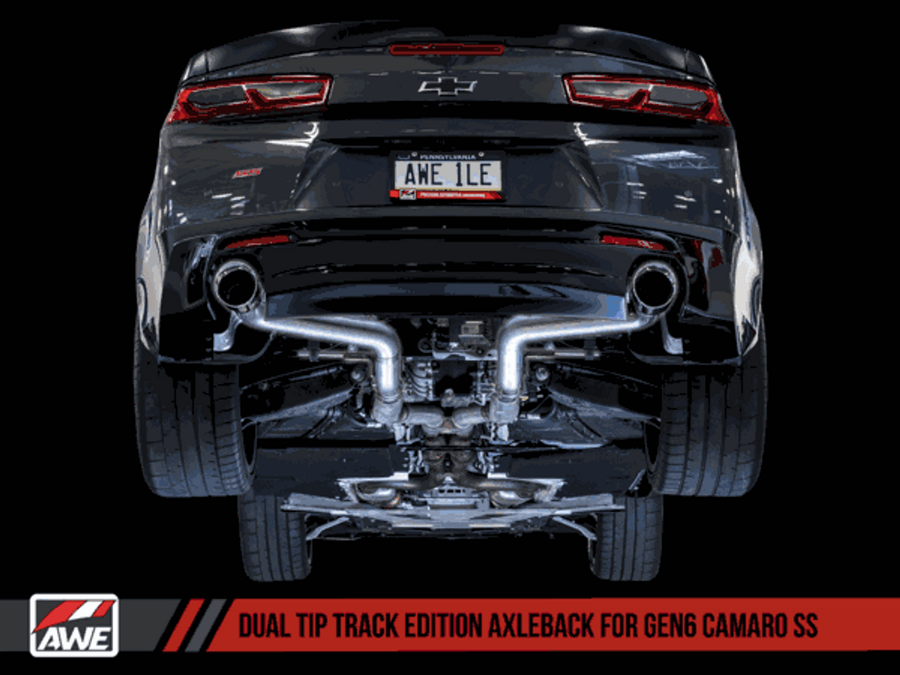 AWE Axle-back Exhaust Track Edition Dual Outlet Chrome Tips (2016+ Camaro SS) 3020-32049