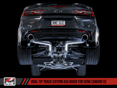 AWE Axle-back Exhaust Track Edition Dual Outlet Chrome Tips (2016+ Camaro SS) 3020-32049