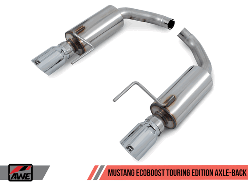 AWE Axleback Exhaust Touring Chrome Tips (2015-2017 Mustang Ecoboost / 2024 Mustang EcoBoost) 3015-32086