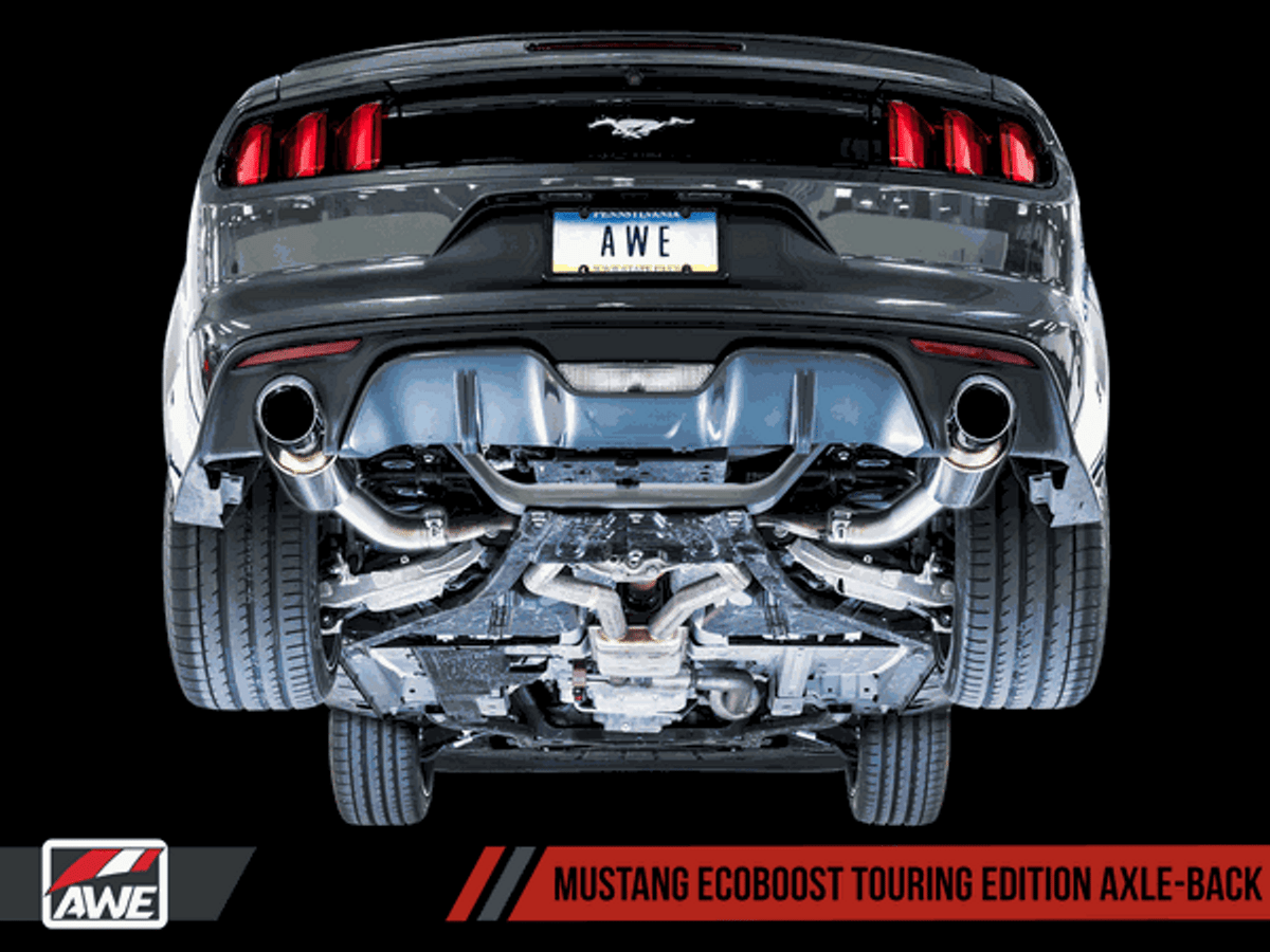 AWE Axleback Exhaust Touring Chrome Tips (2015-2017 Mustang Ecoboost / 2024 Mustang EcoBoost) 3015-32086