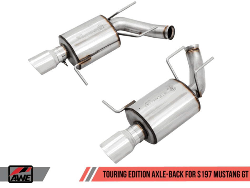AWE Axleback Exhaust Touring Exhaust Black Tips (11-14 Mustang GT/11-12 GT500) 3015-33094