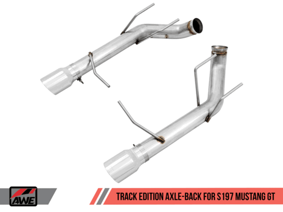 AWE Axleback Exhaust Track Exhaust Black Tips (11-14 Mustang GT/11-12 GT500) 3020-33044