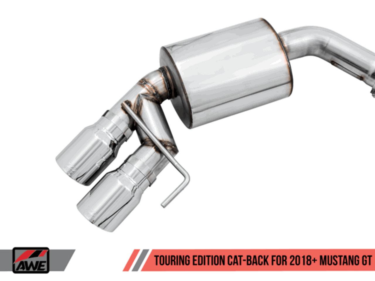 AWE Exhaust Catback Touring Quad Tip Black (2018-2023 Mustang GT) 3015-43106