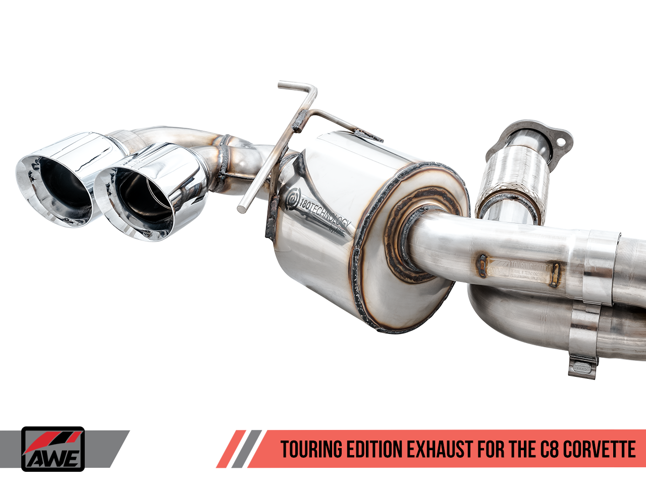 AWE Touring Edition Exhaust w/ Chrome Silver Tips (2020 - 2025 C8 Corvette Stingray) 3015-42151