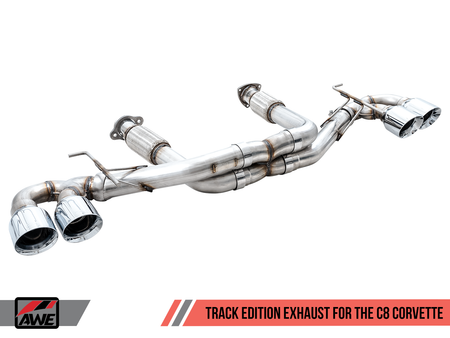 AWE Track Edition Exhaust w/ Diamond Black Tips (2020 - 2025 C8 Corvette Stingray) 3020-43086