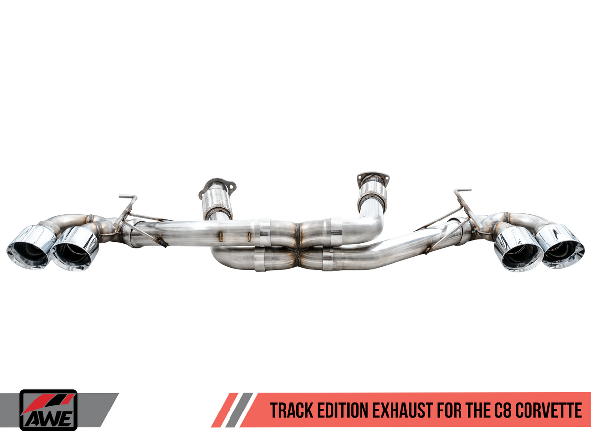 AWE Track Edition Exhaust w/ Diamond Black Tips (2020 - 2025 C8 Corvette Stingray) 3020-43086