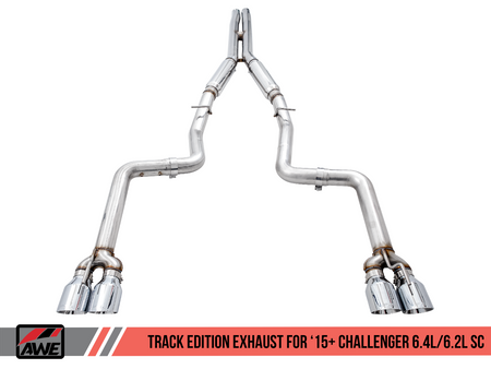 AWE Track Edition Exhaust Chrome Quad Tips (2015+ Challenger 6.4L/Hellcat & Demon 6.2L SC) 3015-42136