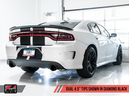 AWE Touring Edition Non Resonated Exhaust Black Tips (2017+ Charger 5.7L) 3020-33074
