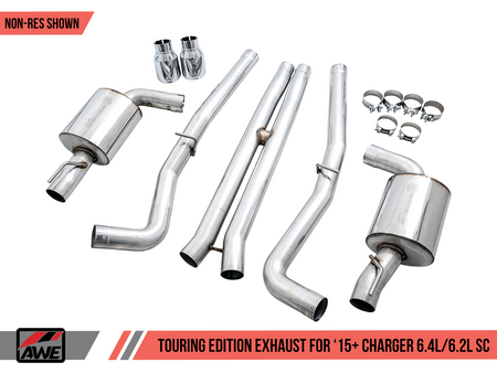 AWE Touring Edition Non Resonated Exhaust Chrome Tips (2017+ Charger 5.7L) 3020-32060