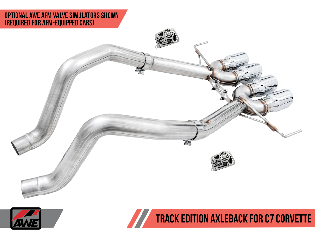 AWE Track Edition Axleback Exhaust Chrome Tips (14-19 C7 Corvette) 3020-42073