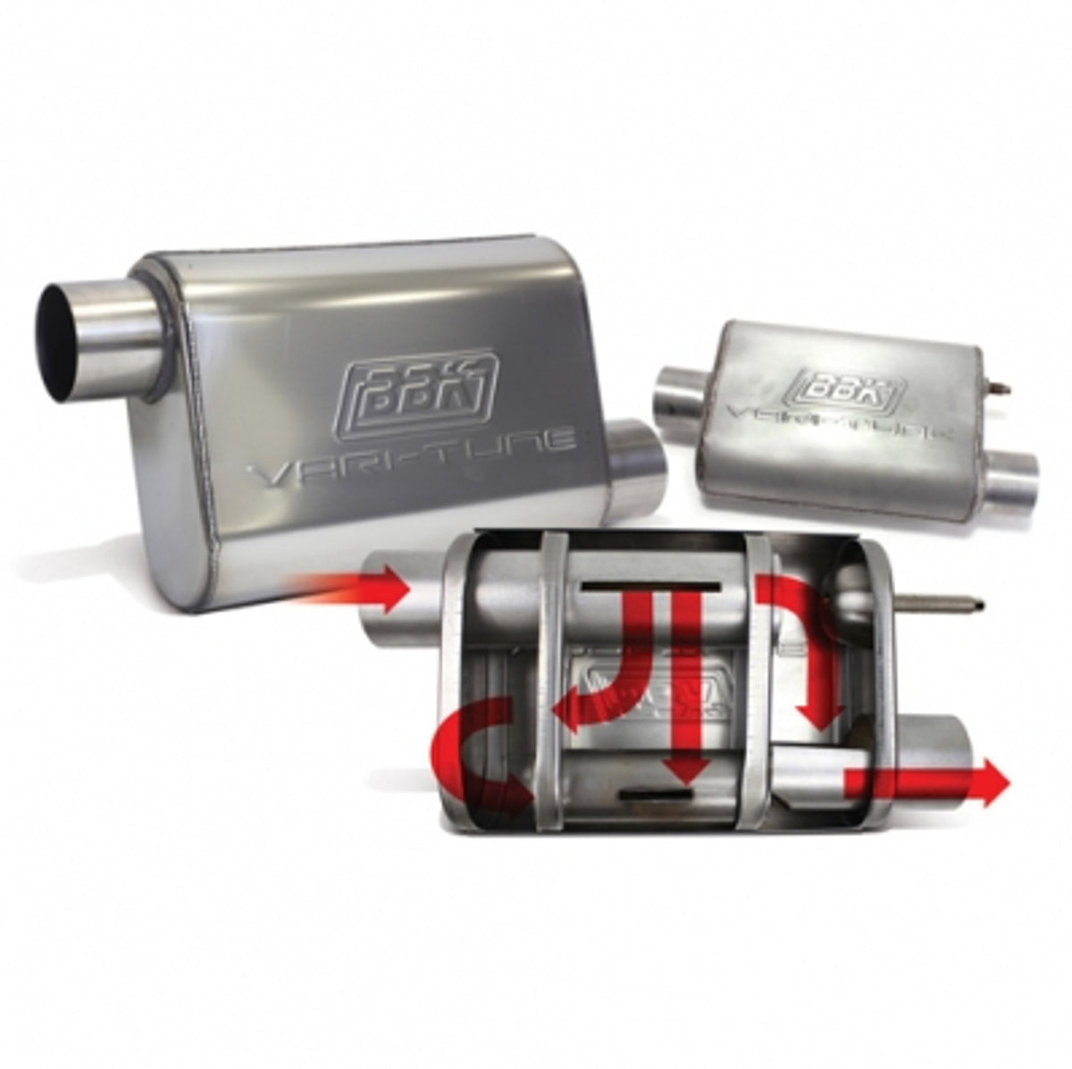 BBK Varitune Muffler Stainless Steel 2-3/4" Offset / Offset (Universal) 31025