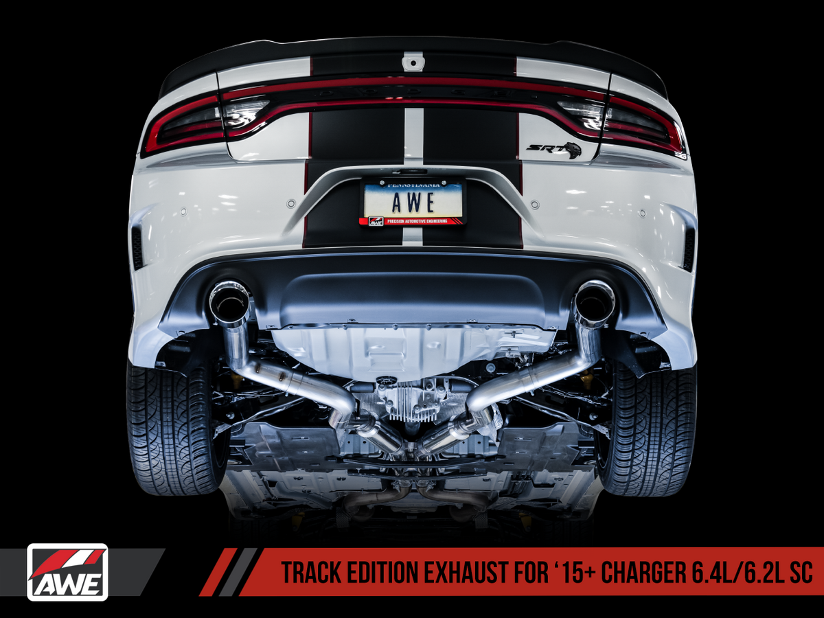 AWE Track Edition Exhaust Black Tips (2015+ Charger 6.4L/Hellcat 6.2L SC) 3015-33126
